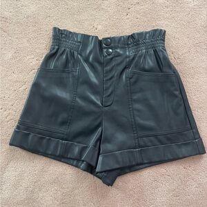 Zara high waist faux leather shorts.